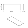 PLATO deska Rockstone 1000x24x360mm, bílá mat