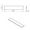 PLATO deska Rockstone 2000x24x360mm, bílá mat