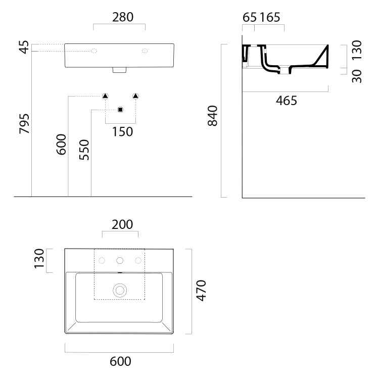 Keramické umyvadlo 60×47 cm bílá – GSI KUBE X COLOR 9431109