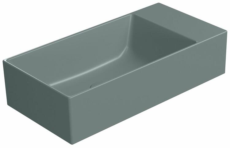 KUBE X keramické umývátko 50x25cm, bez otvoru, pravé/levé, agave opaco