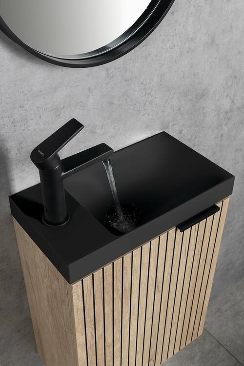 Umyvadlo 40 cm L/P černá mat – Sapho Agos AS400B