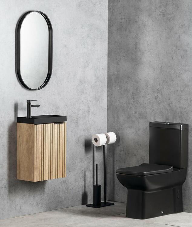 Umyvadlo 40 cm L/P černá mat – Sapho Agos AS400B