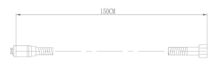 LUX kovová sprchová hadice, roztažitelná 150-180cm, chrom