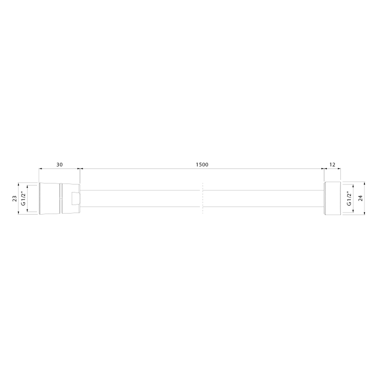 POWERFLEX kovová sprchová hadice, 150cm, chrom