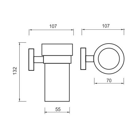Držák na kartáčky černý/keramika – Nimco Unix UNC 13058KN-90