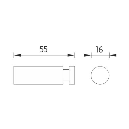 Háček dlouhý – Nimco Unix černá UNC 13054L-90