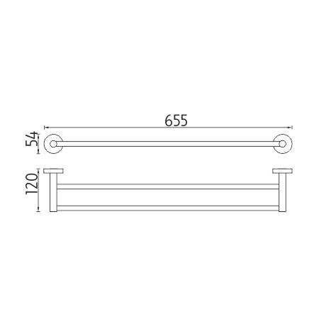 Držák na ručníky dvojitý 66 cm – Nimco Unix černý UNC 13061D-90