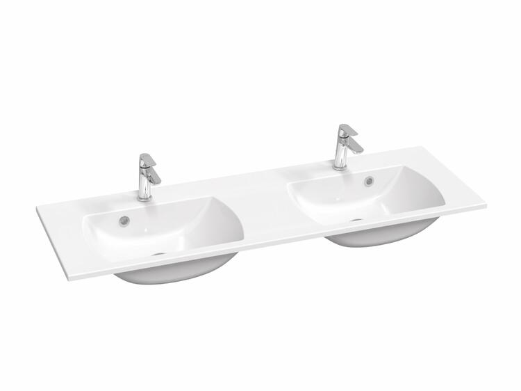 Dvojumyvadlo Classic Slim 130, s otvory pro baterie, s přepadem