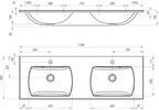 Dvojumyvadlo Classic Slim 130, s otvory pro baterie, s přepadem