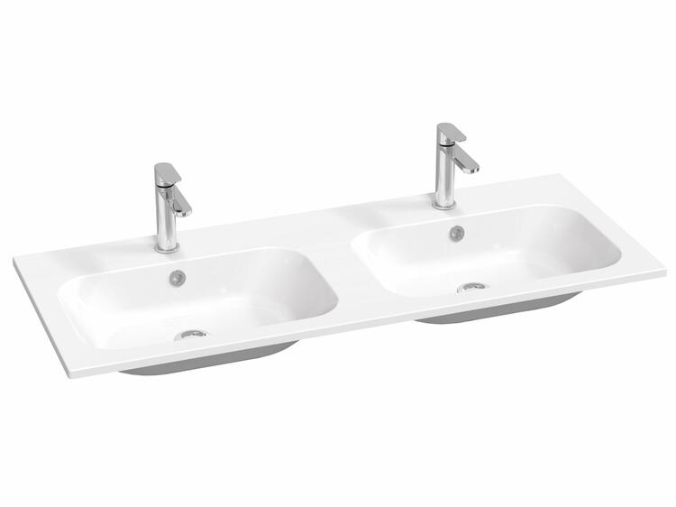 Dvojumyvadlo Chrome Slim 120, s otvory pro baterie, s přepadem
