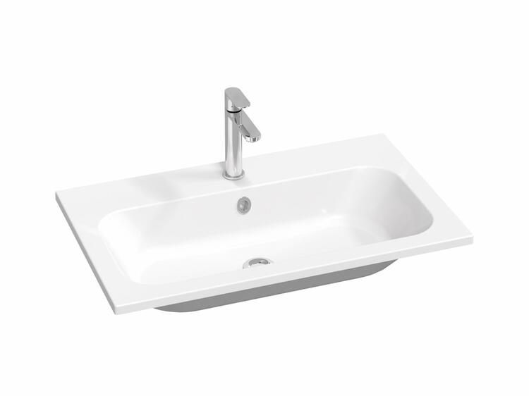 Umyvadlo Chrome Slim 80, s otvorem pro baterii, s přepadem
