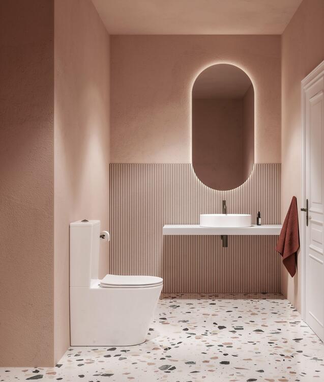 WC kombi Elegant RimOff set, vario odpad, bílá
