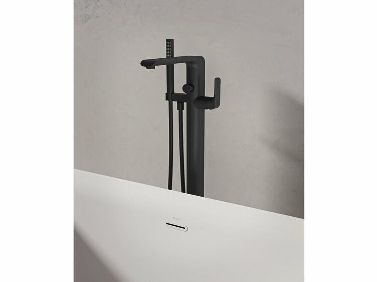 FL 080.20BLM.RB07A Vanová baterie do podlahy bez tělesa, se sprchovým setem, černá matná