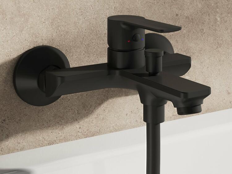 SL 022.20BLM Vanová nástěnná baterie bez sprchového setu, černá matná