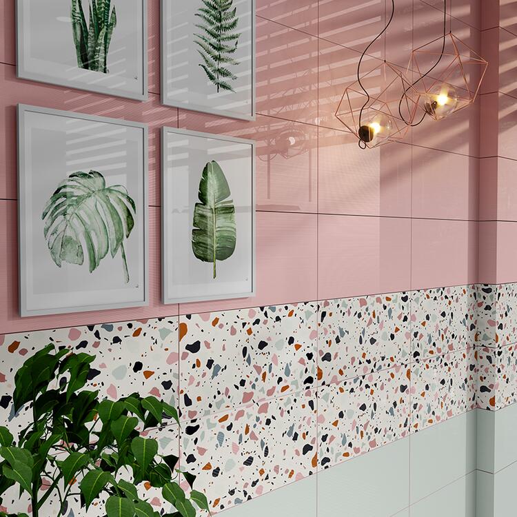 Obklad do koupelny nebo kuchyně barevný Crystal Pink 30x60 cm 1. jakost