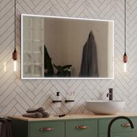 Černé zrcadlo s ostrými rohy s led osvětlením 80×70 cm – Nimco ZPC 13003VX-90 | Více -