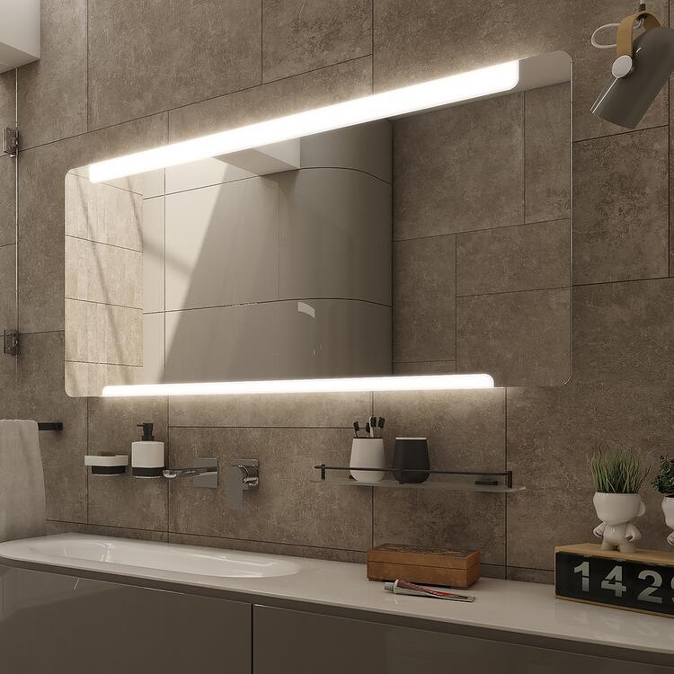 Zrcadlo s oblými rohy s led osvětlením 120×70 cm – Nimco ZP 22006VX
