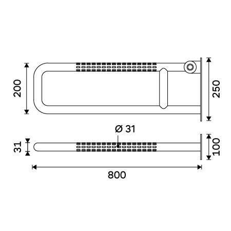 Sklopné podpěrné madlo 80 cm – Nimco Asistent BMS 9080-10
