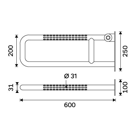 Sklopné podpěrné madlo 60 cm – Nimco Asistent BMS 9060-10