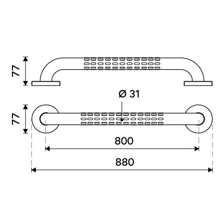Nerezové madlo rovné 80 cm – Nimco Asistent BM 9080-10