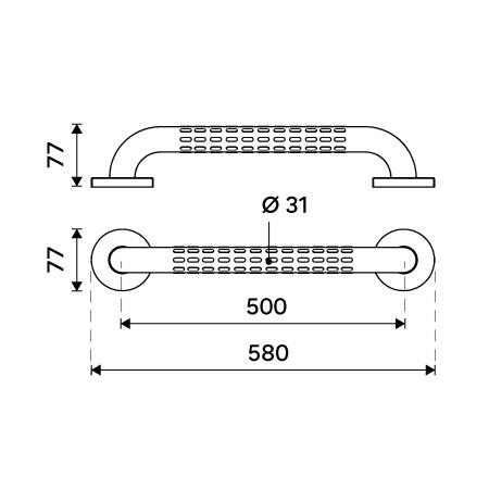 Nerezové madlo rovné 50 cm – Nimco Asistent BM 9050-10