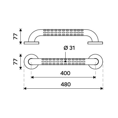 Nerezové madlo rovné 40 cm – Nimco Asistent BM 9040-10