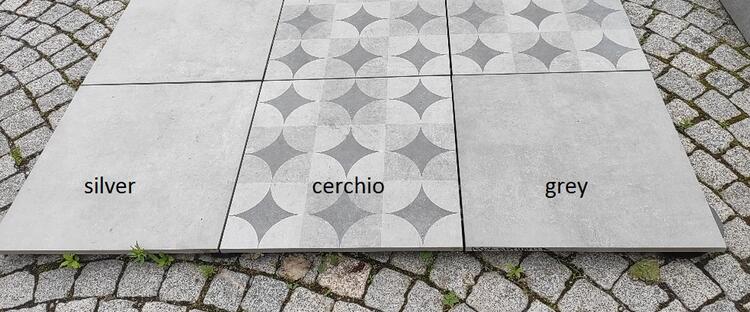 2cm dlažba na terasu imitace betonu Ark Grey 60x60x2 cm 1. jakost