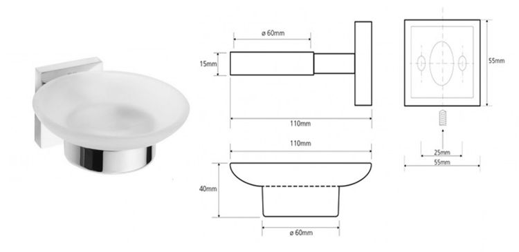 Miska na mýdlo: X-ROUND/X-STEEL/X-SQUARE/Samba/Rumba, XR803, XS802, XQ802 mléčné sklo