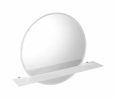 VISO kulaté zrcadlo s LED osvětlením a policí ø 60cm, bílá mat | Více - 