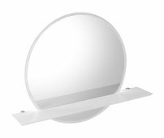 VISO kulaté zrcadlo s LED osvětlením a policí ø 70cm, bílá mat | Více - 