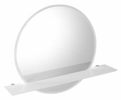 VISO kulaté zrcadlo s LED osvětlením a policí ø 80cm, bílá mat | Více - 