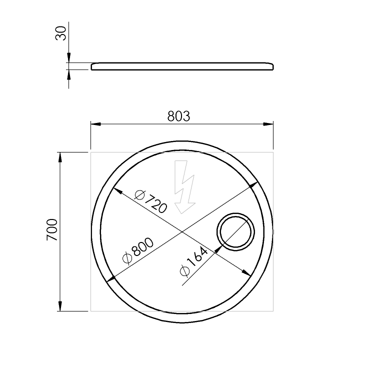 FLOAT kulaté zrcadlo s LED podsvícením ø 80cm, kosm.zrcátko, senzor, 3500-6500K, bílá