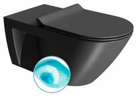 COMMUNITY závěsná WC mísa, Swirlflush, 36x70cm, černá dual-mat | Více - 