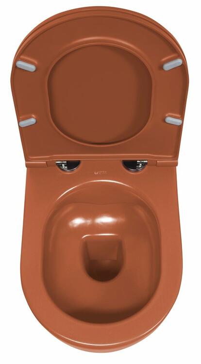 INFINITY závěsná WC mísa, Rimless, 36,5x53cm, terracotta