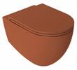 INFINITY závěsná WC mísa, Rimless, 36,5x53cm, terracotta