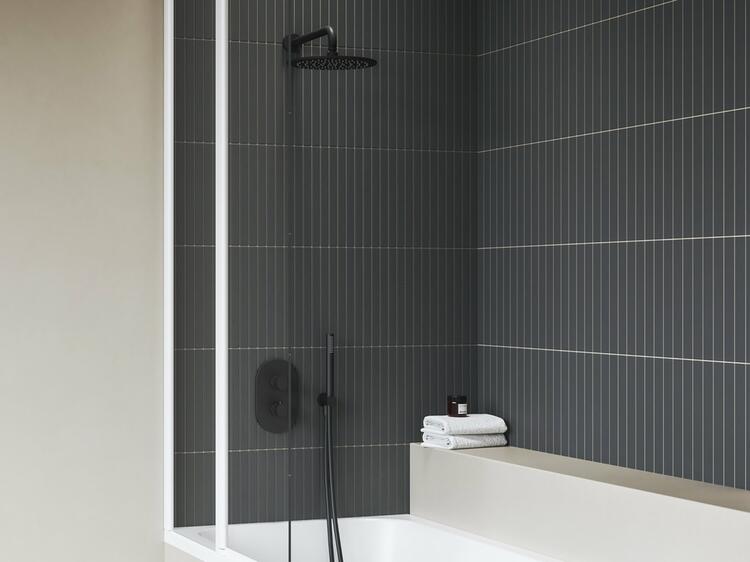 985.20BLM Hlavová sprcha, 250 mm, černá matná