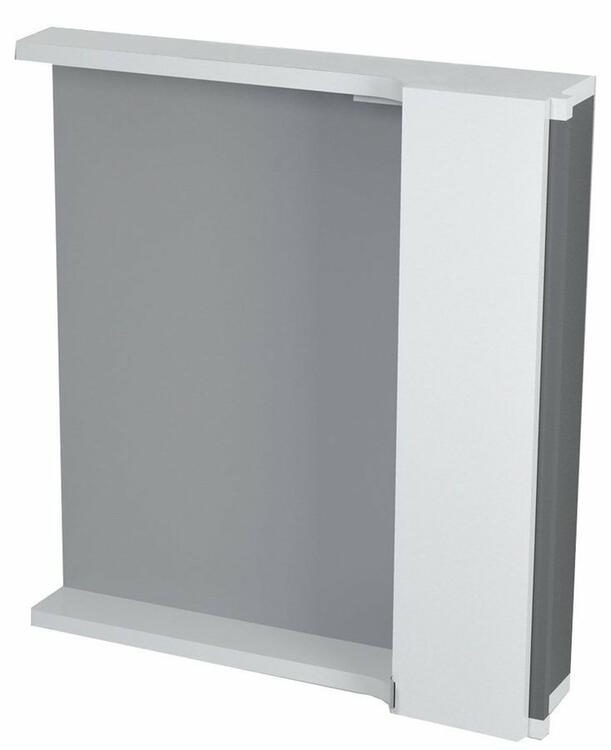 PULSE galerka s LED osvětlením, 75x80x17cm, pravá, bílá/antracit