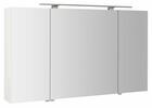 MIRRÓ galerka s LED osvětlením, 3x dvířka, 120x70x16cm, bílá