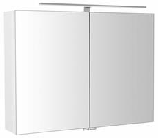 RIWA galerka s LED osvětlením, 81x70x17cm, bílá lesk | Více - 