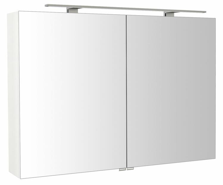 RIWA galerka s LED osvětlením, 101x70x17cm, bílá lesk
