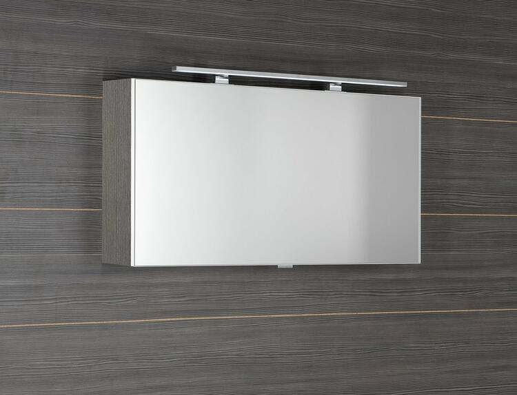 CLOE galerka s LED osvětlením 100x50x18cm, dub stříbrný