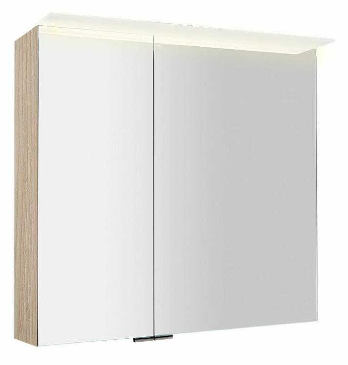 LINEX galerka s LED osvětlením, 80x70x15cm, jilm bardini