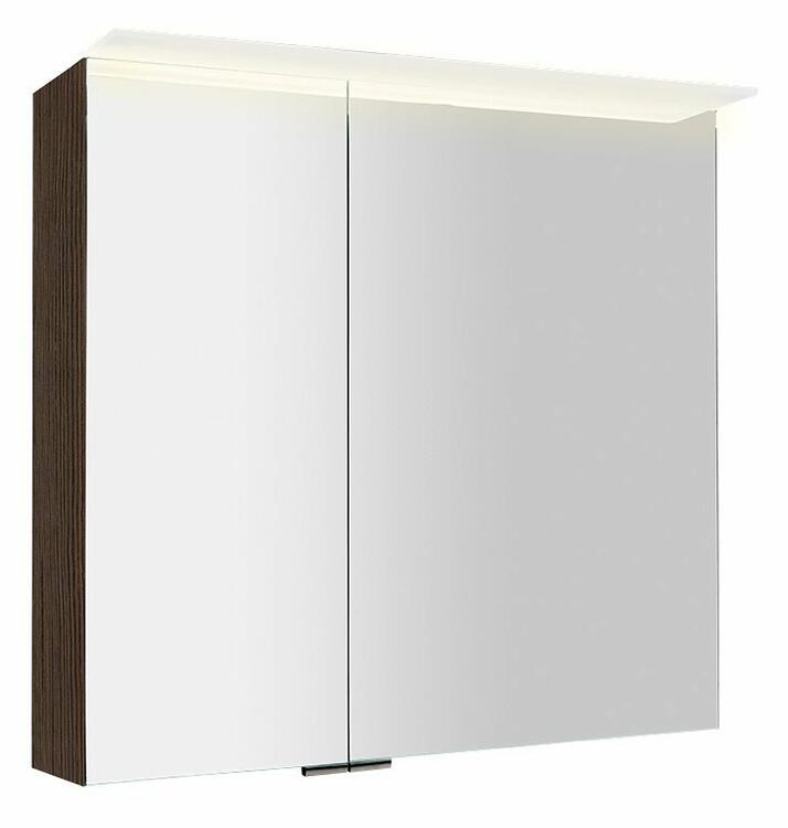 LINEX galerka s LED osvětlením, 80x70x15cm, borovice rustik