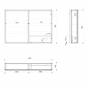 LINEX galerka s LED osvětlením, 100x70x15cm, dub stříbrný