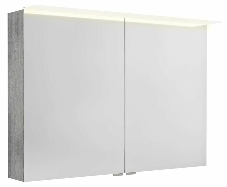 LINEX galerka s LED osvětlením, 100x70x15cm, dub stříbrný