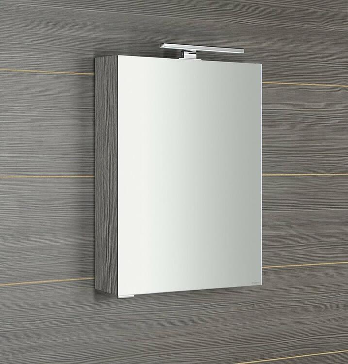 MIRRÓ galerka s LED osvětlením, 50x70x16cm, levá/pravá, dub stříbrný