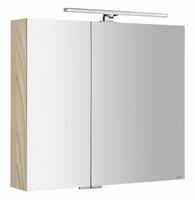 MIRRÓ galerka s LED osvětlením, 80x70x16cm, jilm bardini | Více - 