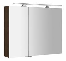 MIRRÓ galerka s LED osvětlením, 90x70x16cm, borovice rustik | Více - 