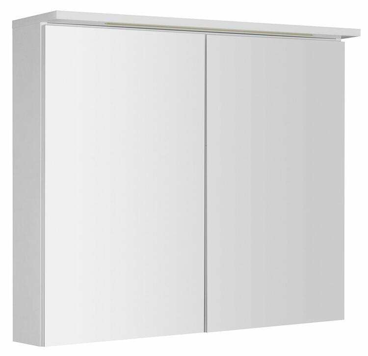 Galerka s LED osvětlením 80×70×22 cm bílá – Aqualine Kawa Strip WGL80S