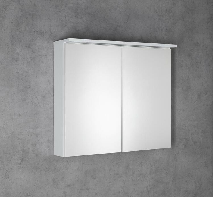 Galerka s LED osvětlením 80×70×22 cm bílá – Aqualine Kawa Strip WGL80S